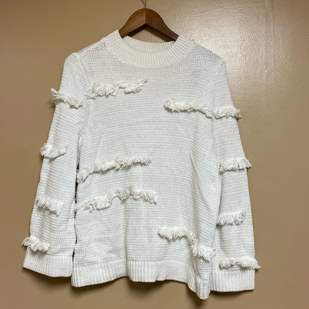 Textured White Loft Sweater